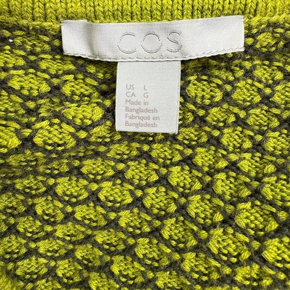 COS Textured Raised Knit Honeycomb Pull Over Relaxed Sweater Dress Tunic L - Picture 5 of 6